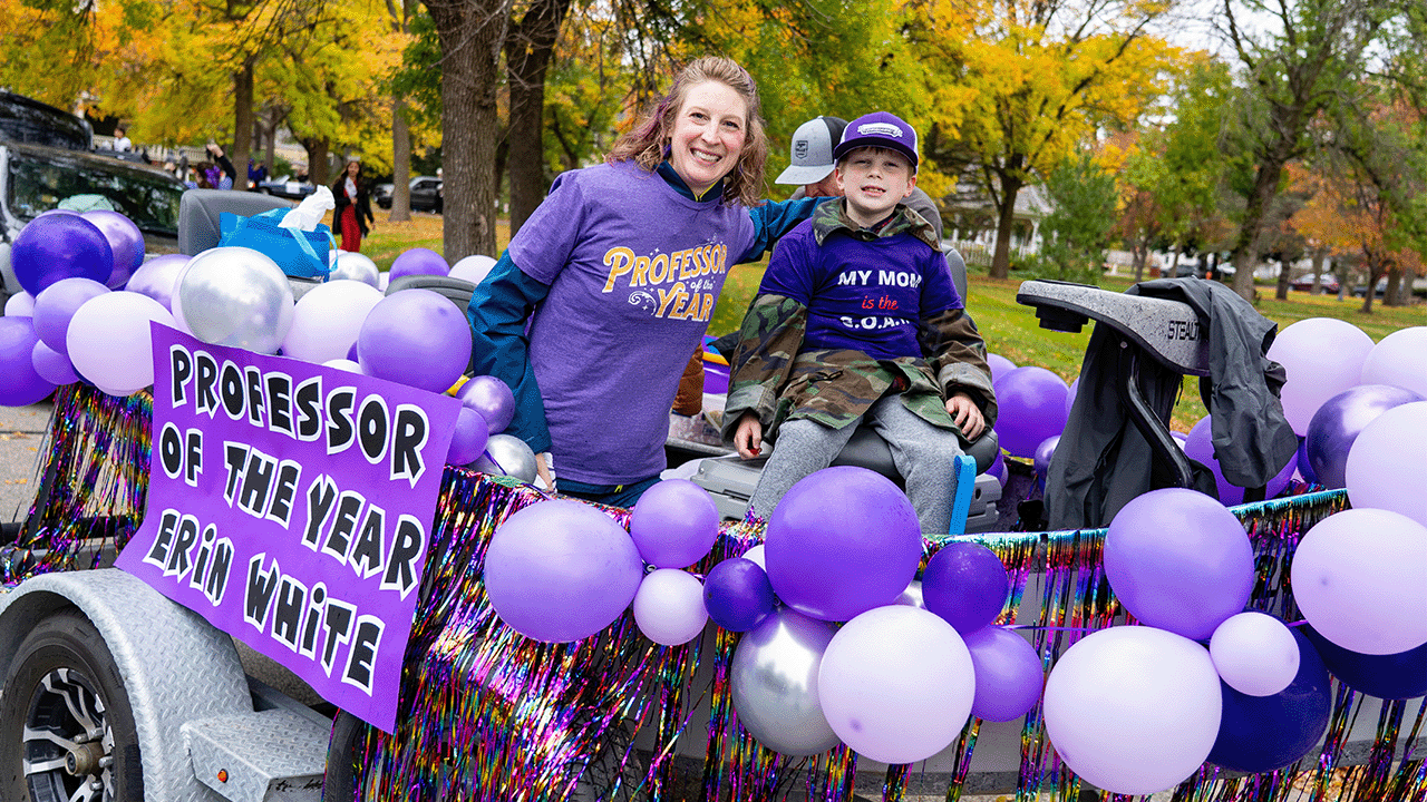 WSU-Erin-White-Homecoming-Parade-2025-10-15 WSU HERS professor Erin White at the WSU Homecoming Parade