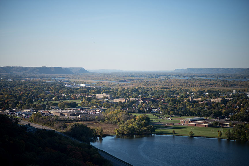 Iconic photo of Winona from the bluffs