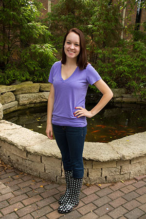 Rebecca Borchardt as a WSU freshman