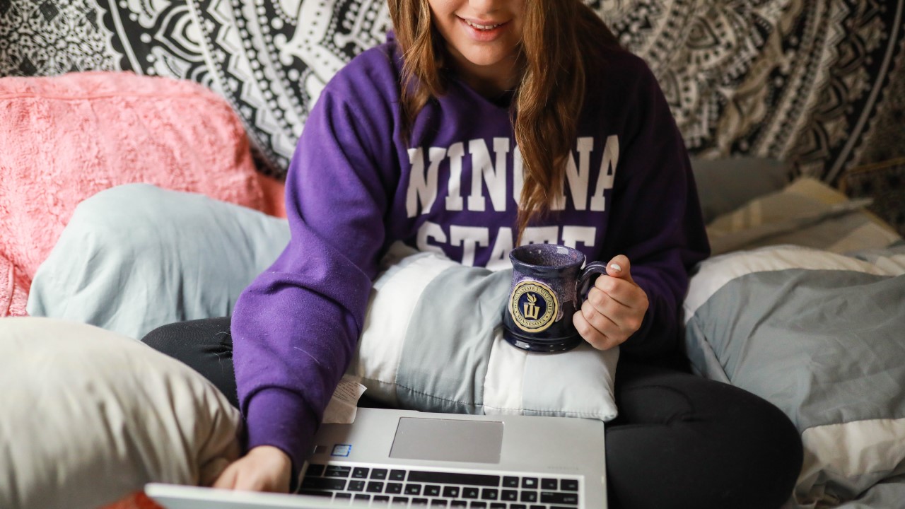 WSU student succeeding with online classes