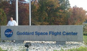 Brian From with Goddard Space Flight Center Sign