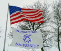 American and Winona State Flags