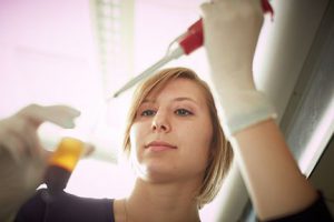 Girl measuring liquid