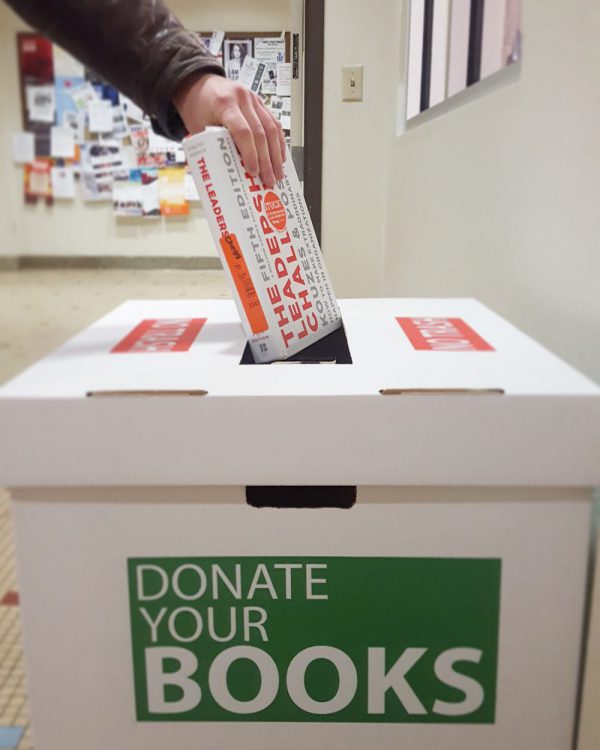 textbook donation dropbox