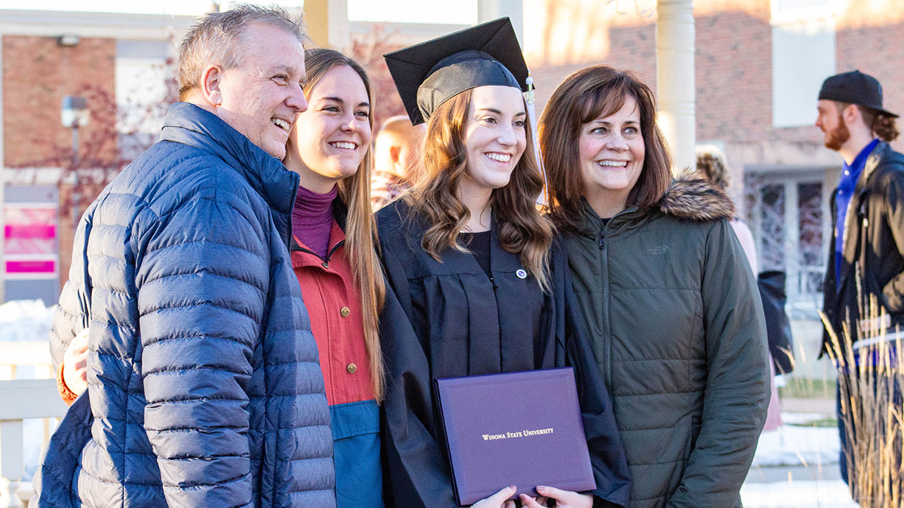 A WSU graduate with her family.