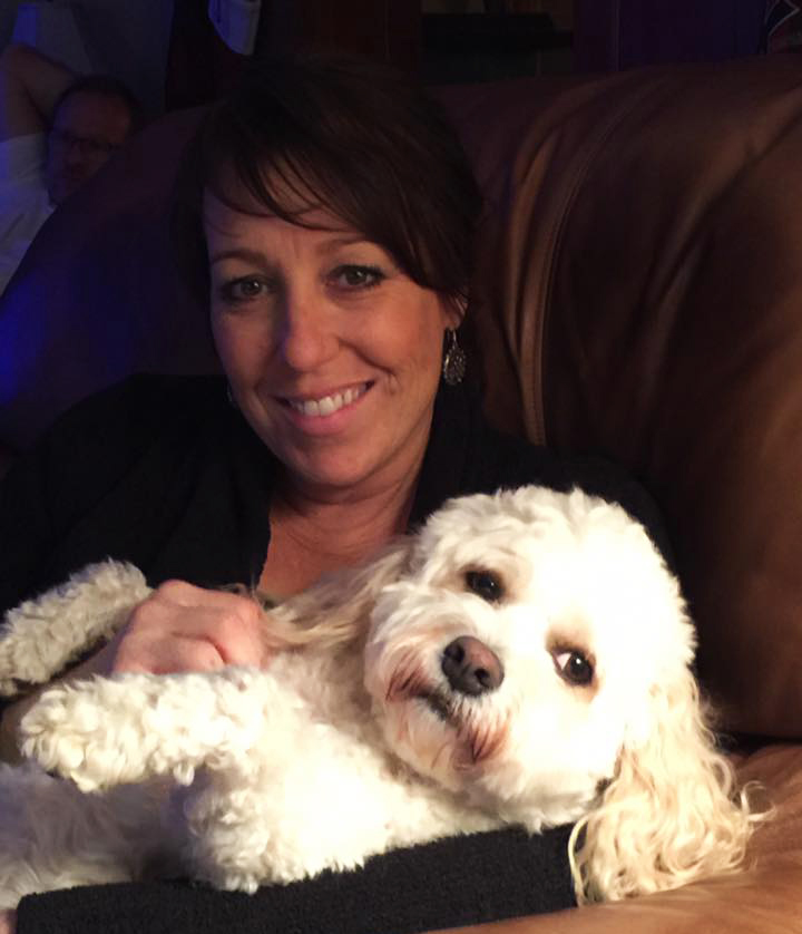 My mom and her furry son.